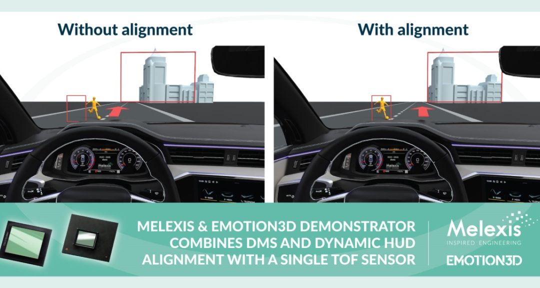 Melexis & emotion3D combine DMS and HUD dynamic object alignment in a single camera